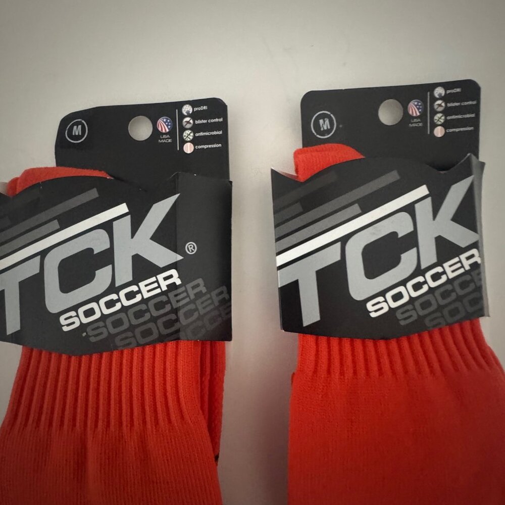New TCK Soccer Socks Orange Size Medium M 2 pair - Picture 2 of 6